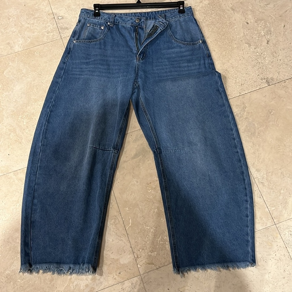 BWT Barrel Jean Wide Leg Denim - Picture 9 of 13